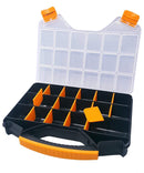 Massca Hardware Box Storage. Hinged Box Made of Durable Plastic in a Slim Design with 18 compartments. Excellent for Screws Nuts and Bolts.