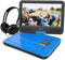 WONNIE 12.5 Inch Portable DVD Player with 4 Hour Rechargeable Battery,10.5" Swivel Screen, USB/SD Slot (BLUE)
