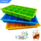 Silicone Ice Cube Trays, 3 Pack Flexible 15-Cavity Silicone Ice Cube Molds - FDA Certification, BPA Free, Stackable, Easy Release (3 colors - Orange/Blue/Green)