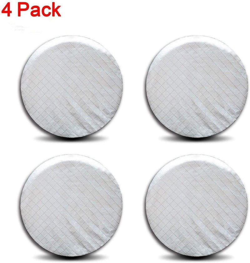 MARINEBABY Set of 4 Tire Covers, Waterproof Aluminum Film Tire Sun Protectors,for 27" RV Auto Truck Camper Trailer Motorhome Tire Wheel Cover Diameter,Silver,Weatherproof Tire Protectors (Silver)