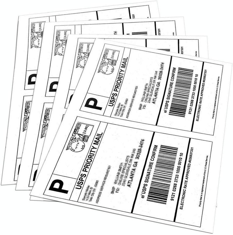 100 Sheets Sticker Labels Shipping Address Labels for Laser/Ink Jet Printer (2-up)