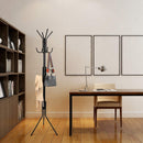 TOPVORK Standing Coat Rack, Hanger Holder Hooks for Dress, Jacket, Hat and Umbrella, Tree Stand with Base Metal, Black