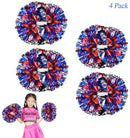 4Pcs Metallic Cheerleading Pom Poms for Kids, Creatiee 2 Pair Cheerleader Cheering Squad Pompoms for Boy Girl School Sports Games Team Spirit Cheer
