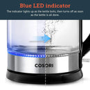 COSORI Electric Kettle(BPA-Free) 1.7 L Water Boiler & Tea Heater with LED Indicator Light,Auto Shut-Off & Boil-Dry Protection, 100% Stainless Steel Inner Lid & Bottom, Borosilicate glass