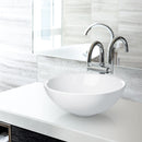 Miligore 16" Round White Ceramic Vessel Sink - Modern Above Counter Bathroom Vanity Bowl