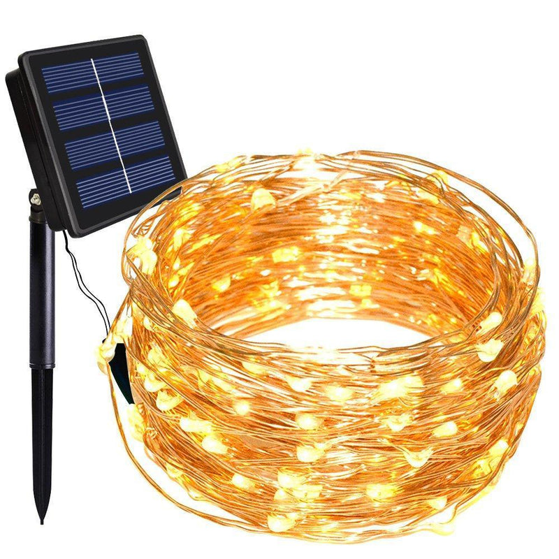 150LED 55ft 16m 8modes Solar String lights - Dolucky Solar Fairy Lights Blue Waterproof Copper Wire Lights Outdoor Lighting for Garden, Wedding, Homes, Party, Halloween, Chrsitmas Decoration