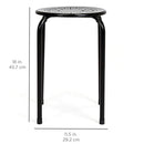 Best Choice Products Set Of 6 Backless Round Top Metal Stools (Black)