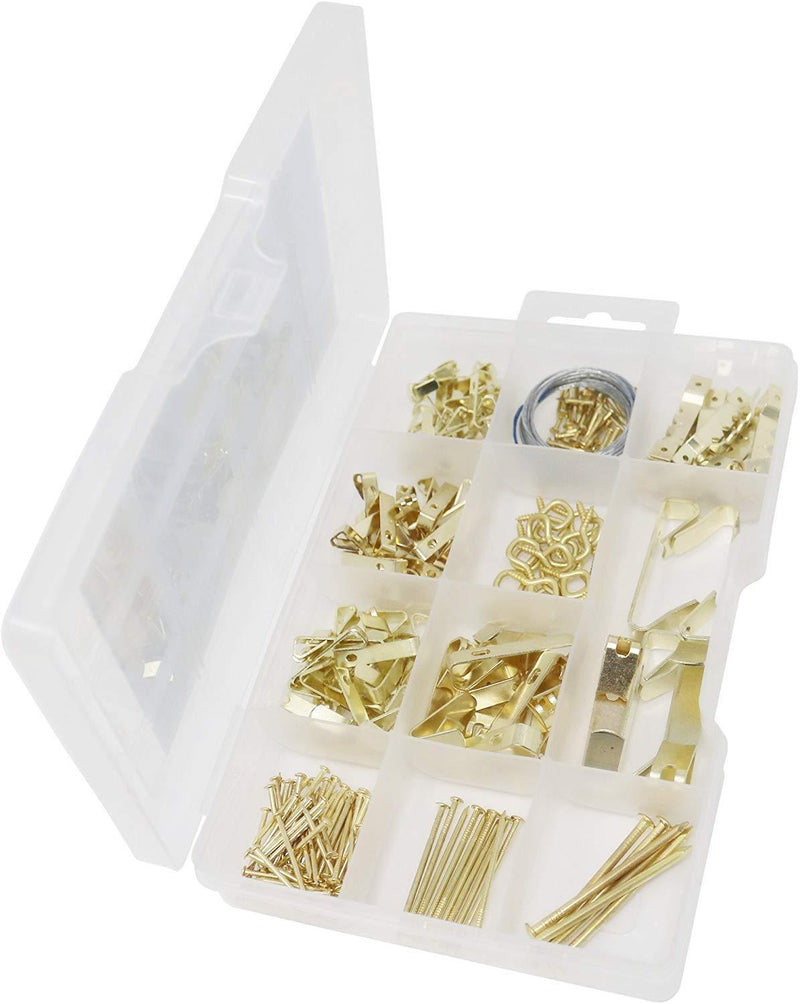 T.K.Excellent Brass Plated Picture Hangers Assortment Kit,233 Pieces