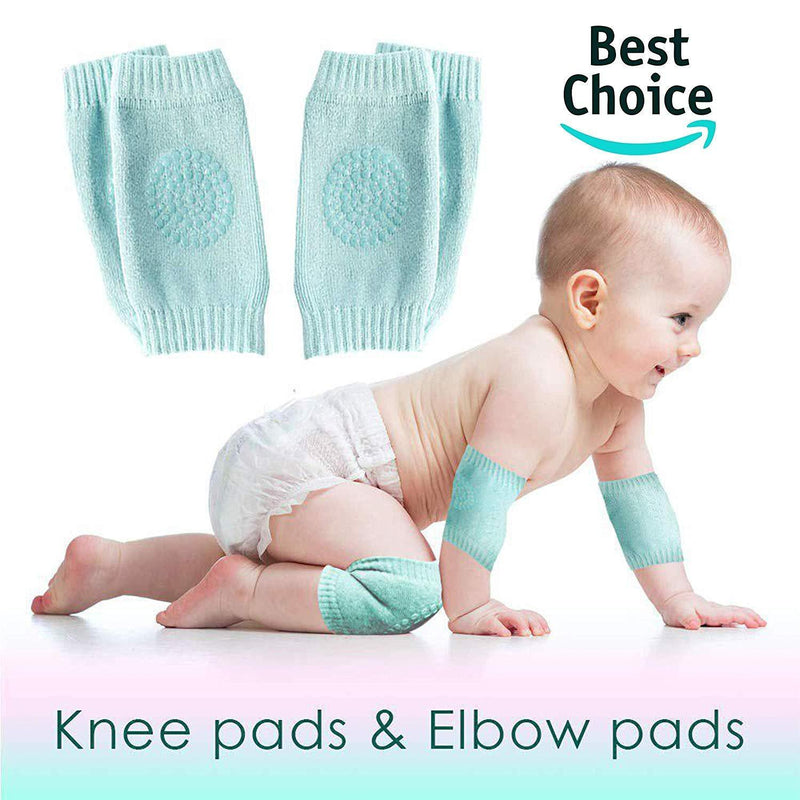 Set of 2 Baby Knee and Elbow Pads for Crawling Toddlers, Girls, Boys | Infant Pads for Baby Crawling | Unisex Anti-Slip Protective Knee Pads Cushion for Kids | Safety Leg Warm Accessories