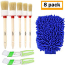 Manfiter Detailing Brush Set, Car Duster, Auto Detail Brush Set with Car Dash Duster Brush for Car Motorcycle Automotive Cleaning Wheels, Dashboard, Interior, Exterior, Leather, Air Vents