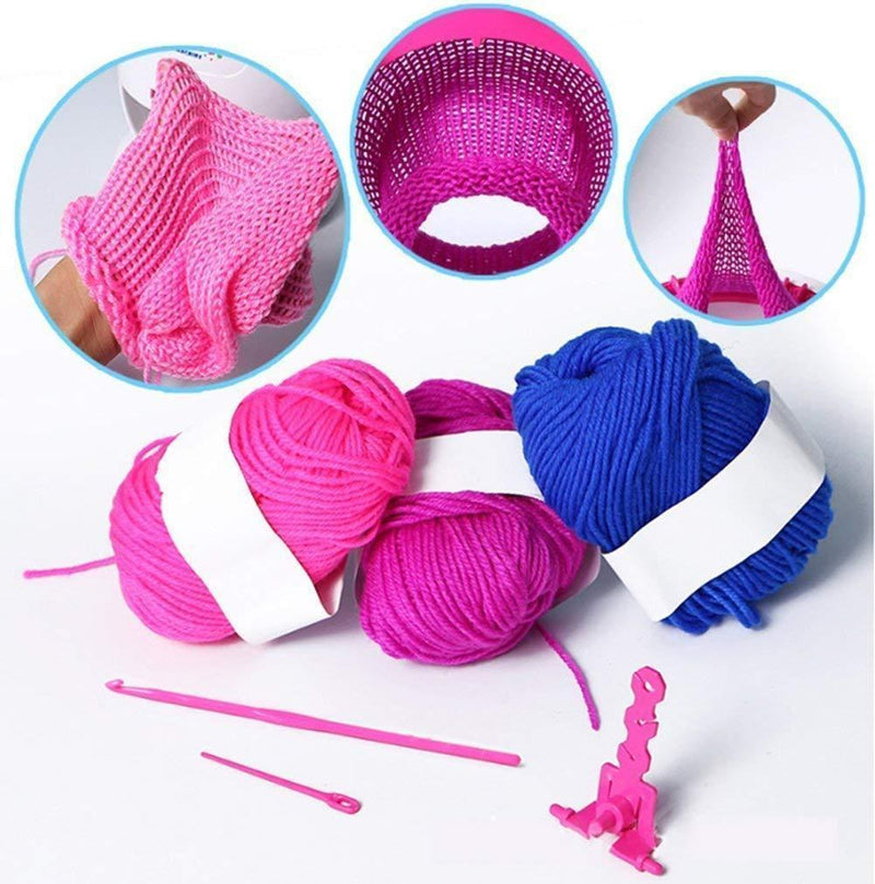 Round Loom Set,Knitting Board Rotating Double Knit Loom,Needles Knitting Machine Weaving Loom Kit for Adults/ Kids