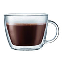 Bodum Bistro Coffee Mug, Double-Wall Insulated Glass Mugs, Clear, 10 Ounces Each (Set of 2)