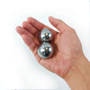 Top Chi® 1 lb. 1.5" Solid Stainless Steel Baoding Balls with Carry Pouch. Non-Chiming Chinese Health Balls for Hand Therapy, Exercise, and Stress Relief