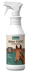 NaturVet – Bitter YUCK - No Chew Spray For Horses – Deters Chewing On Tails, Manes, Bandages, Wounds & More – Water Based Formula Does Not Sting or Stain – 32 oz