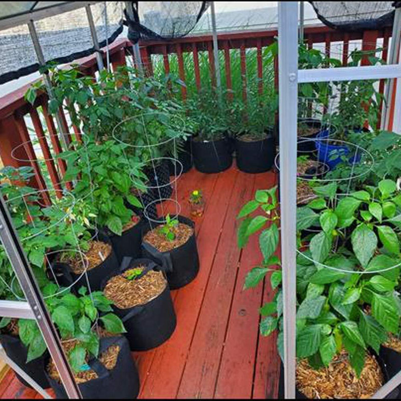 2-Gallon 6-Bag Grow Bag/Aeration Fabric Plant Pots with Green Handles for Potatoes and Plants