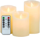 3-Pack LED Flameless Candles: LOFTEK Dripless Real Wax Mood Light with Realistic Dancing Flame, 10-Key Remote with Timer, Cordless Pillars Tea Light, 360 Hours Battery Life, 4" 5" 6" Set of 3