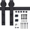 TE DEUM 6.6 FT"J" Shape Heavy Duty Basic Sliding Barn Door Hardware Kit Wood Door Sliding | Easy to Connect and Install | for Kitchen,Living Room,cabinets,Bathroom(Black)
