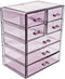 Sorbus Cosmetics Makeup and Jewelry Big Pink Storage Case Display- 4 Large and 2 Small Drawers Space- Saving, Stylish Acrylic Bathroom Case