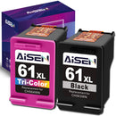 AISEN Remanufactured HP Ink Cartridge 61 Replacement for HP 61XL 61 XL Used in Envy 4500 5530 5535 Deskjet 1000 1056 1510 1512 1010 1055 2540 2542 3050 3510 3050A Officejet 2620 (1 Black 1 Tri-Color)