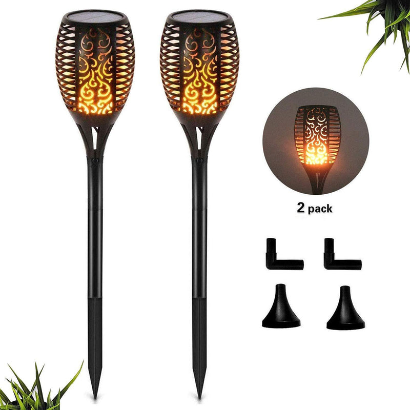 Otdair Solar Torch Lights Waterproof Flickering Flame Solar Torches Dancing Flames Landscape Decoration Lighting Dusk to Dawn Outdoor Security Path Light for Garden Patio Driveway (4 Packs)