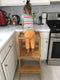URFORESTIC Kids Kitchen Step Stool with Safety Rail - for Toddlers 18 Months and Older, Natural