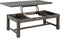 Emerald Home Furnishings Paladin Rustic Charcoal Gray Coffee Table with Lift Top Storage, Plank Style Top, And Farmhouse Timber Legs