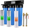 iSpring WGB32B 3-Stage Whole House Water Filtration System w/ 20” x 4.5” Big Blue Fine Sediment and Carbon Block Filters