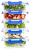 [LARGER PREMIUM 5 SET] 36 Oz. Glass Meal Prep Containers with Lifetime Lasting Snap Locking Lids Glass Food Containers BPA-Free, Microwave, Oven, Freezer and Dishwasher Safe (4.5 Cups, 36 Oz.)
