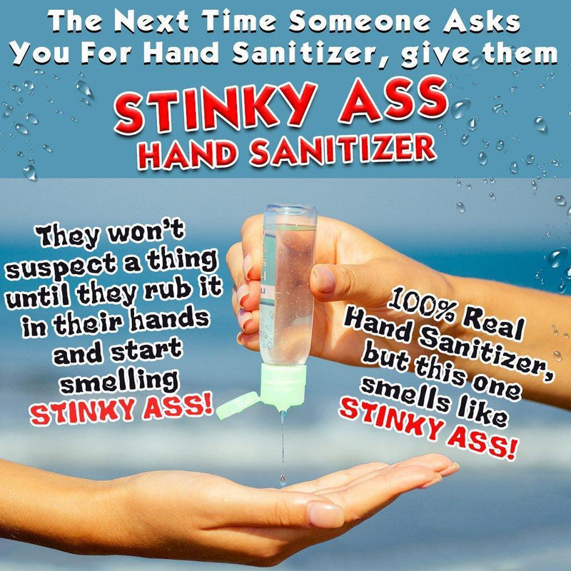 Nasty Smelling 3 Pack - Stinky Ass Fart Spray - Toxic Bomb - Smell from Hell - 1 oz Each - Plus 2 oz Stinky Ass Hand Sanitizer