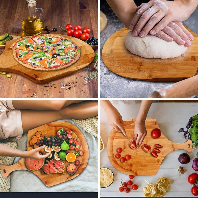 Bamboo Wooden Pizza Peel Pizza Paddle Pizza Accessories for Pizzas Serving, Cutting, and Transferring