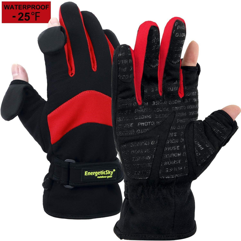 EnergeticSky Waterproof Winter Gloves,3M Thinsulate Ski & Snowboard Gloves for Men and Women,Touchscreen Gloves for Fishing,Photographing,Hunting Outdoor Activities.