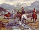 Across the Great Divide, Western Wagon Train History Limited Edition, Signed and Numbered Print by Andre Dluhos