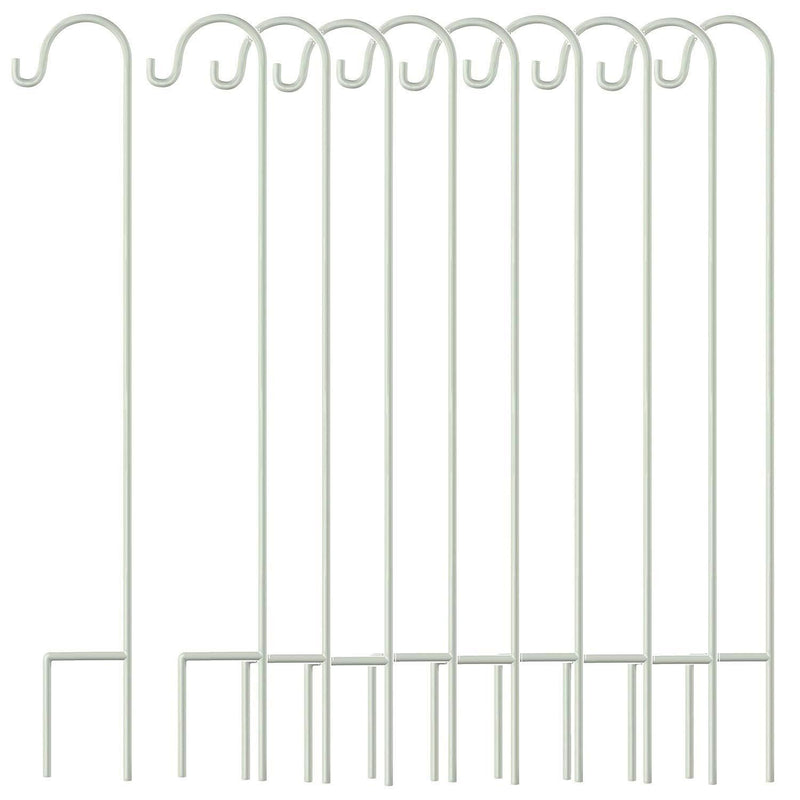 GrayBunny Shepherd Hook, 35 inch Black, Set of 4 Solid (Non-Hollow) Single Piece (No Assembly), Strong Rust Resistant Premium Metal Hanger For Weddings Plant Baskets Solar Lights Lanterns & Mason Jars