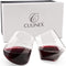 Hand Blown Stemless Wine Glasses, Set of 2 - Naturally Aerating, Elegant Wine Glassware for Cabernet, Pinot Noir, Merlot, and Blends - CulinexCo.com Spinning Wine Tumblers for Him and Her, 12 Oz. by Veracity & Verve