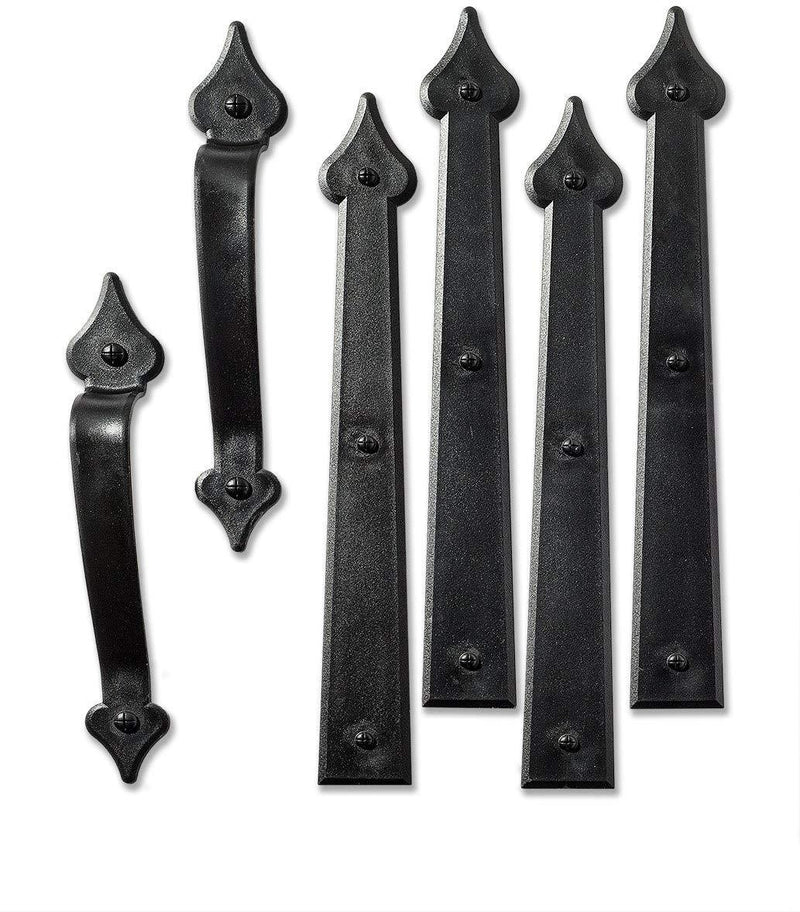 Creative Hardware 452-07 Handle/Hinge Decorative Accent Set Carriage House (6 Piece) Magnetic Garage Door Hardware