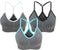 AKAMC 3 Pack Women's Medium Support Cross Back Wirefree Removable Cups Yoga Sport Bra