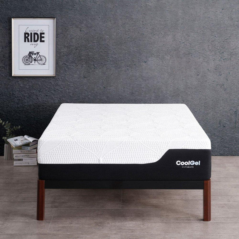 Classic Brands Cool Gel 1.0 Ultimate Gel Memory Foam 14-Inch Mattress with BONUS 2 Pillows, Queen