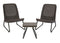 Keter Rio 3 Pc All Weather Outdoor Patio Garden Conversation Chair & Table Set Furniture, Grey
