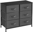 Sorbus Dresser with 5 Drawers - Furniture Storage Tower Unit for Bedroom, Hallway, Closet, Office Organization - Steel Frame, Wood Top, Easy Pull Fabric Bins (Black/Charcoal)