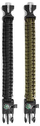 X-Plore Gear Emergency Paracord Bracelets | Set of 2| The Ultimate Tactical Survival Gear| Flint Fire Starter, Whistle, Compass & Scraper | Best Wilderness Survival-Kit for Camping/Fishing & More