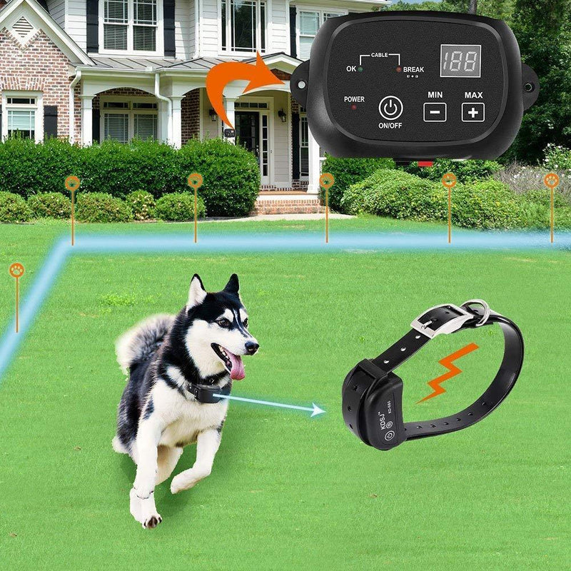 COVONO Invisible Fence for Dogs,Underground Electric Dog Fence with 650 Ft Wire (in Ground Pet Containment System,IP66 Waterproof and Rechargeable Collar,Shock/Tone Correction)