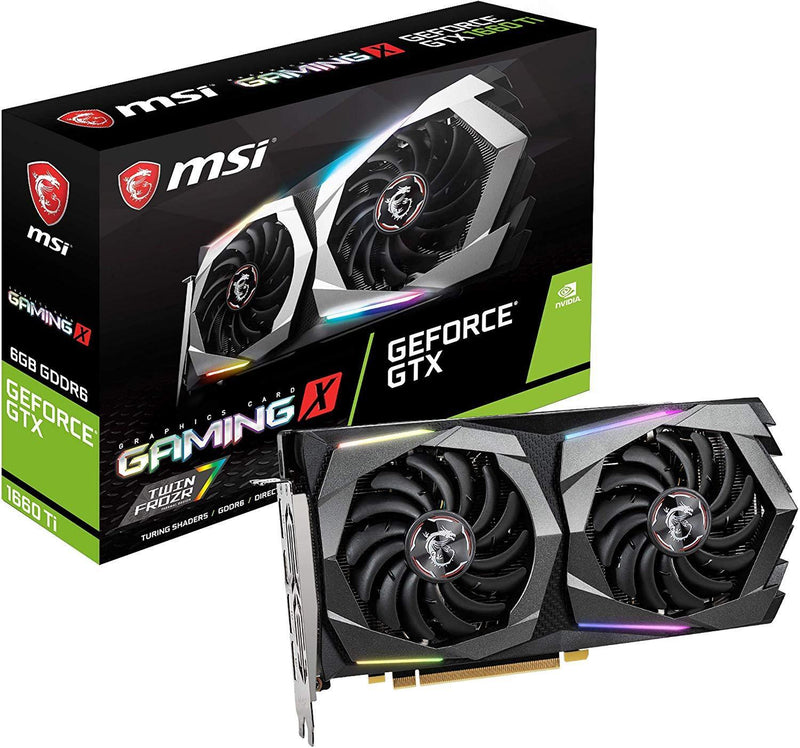 MSI Gaming GeForce GTX 1660 Ti 192-bit HDMI/DP 6GB GDRR6 HDCP Support DirectX 12 Dual Fan VR Ready OC Graphics Card (GTX 1660 TI Gaming X 6G)