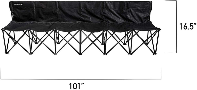 Franklin Sports Sideline Team Bench - 6 Person - Collapsible Sports Bench with Carry Bag - Easy Assembly - Pop Up - Additional Steel Support Poles Provide Extra Stability