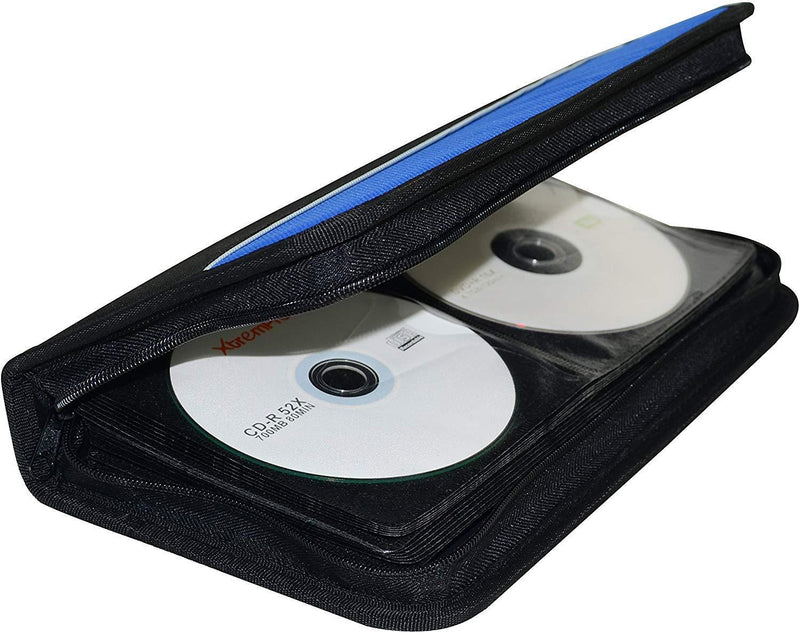 XtremPro CD DVD VCD Blue-Ray Nylon Zipper Wallet Case 24 Capacity- Black (11091)