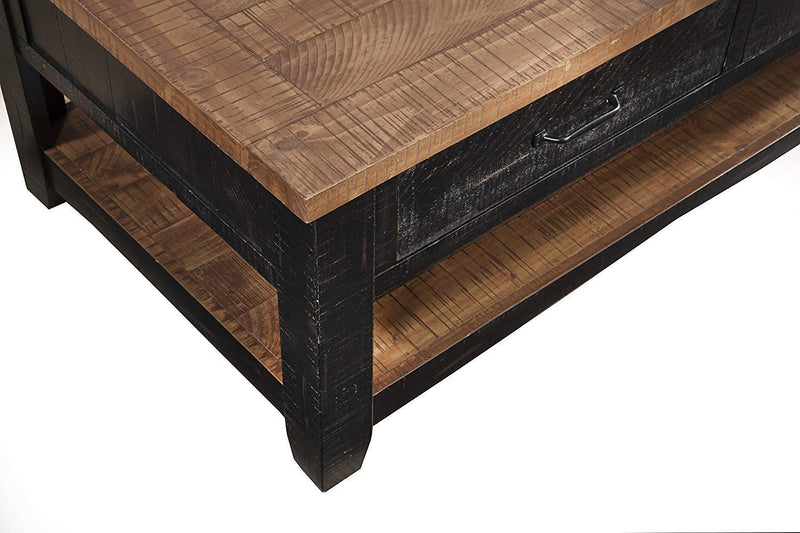 Martin Svensson Home Rustic Coffee Table, Antique Black and Honey Tobacco