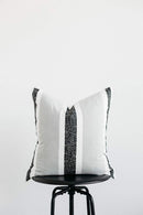 Woven Nook Decorative Throw Pillow Covers ONLY for Couch, Sofa, or Bed Set of 4 18x18 20x20 and 22x22 inch Modern Design 100% Cotton Black White Geometric Faux Leather Zulu Set (18'' x 18'')