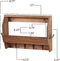 Wallniture Entryway Décor Mail Holder Shelf Coat Rack with 8 Hooks Wood Walnut 12 Inches Long