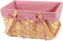 Picnic Basket Natural Woven Woodchip with Double Folding Handles | Easter Basket | Storage of Plastic Easter Eggs and Easter Candy