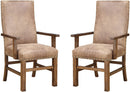 Emerald Home Chambers Creek Brown 24" Bar Stool with Upholstered Faux Leather Seat And Nailhead Trim, Set of Two