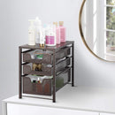 Simple Trending 3-Tier Under Sink Cabinet Organizer with Sliding Storage Drawer, Desktop Organizer for Kitchen Bathroom Office, Stackbale, Bronze